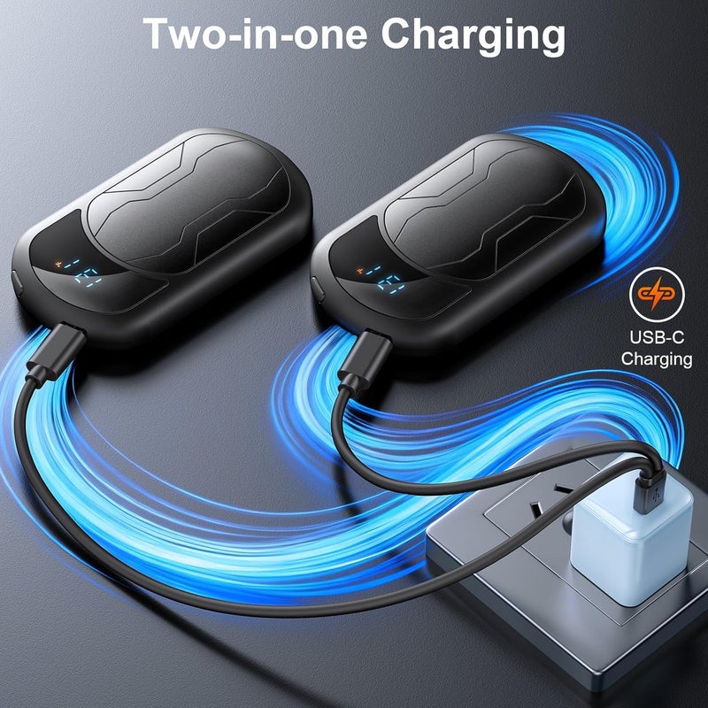 botkc Electric Hand Warmers Rechargeable 2 Pack with 3 Heating Mode,Portable Hand Heater,Smart Chips,USB Quick Charge, Winter Gifts for Christmas, Outdoor, Golf, Hunting, Camping - Image 5